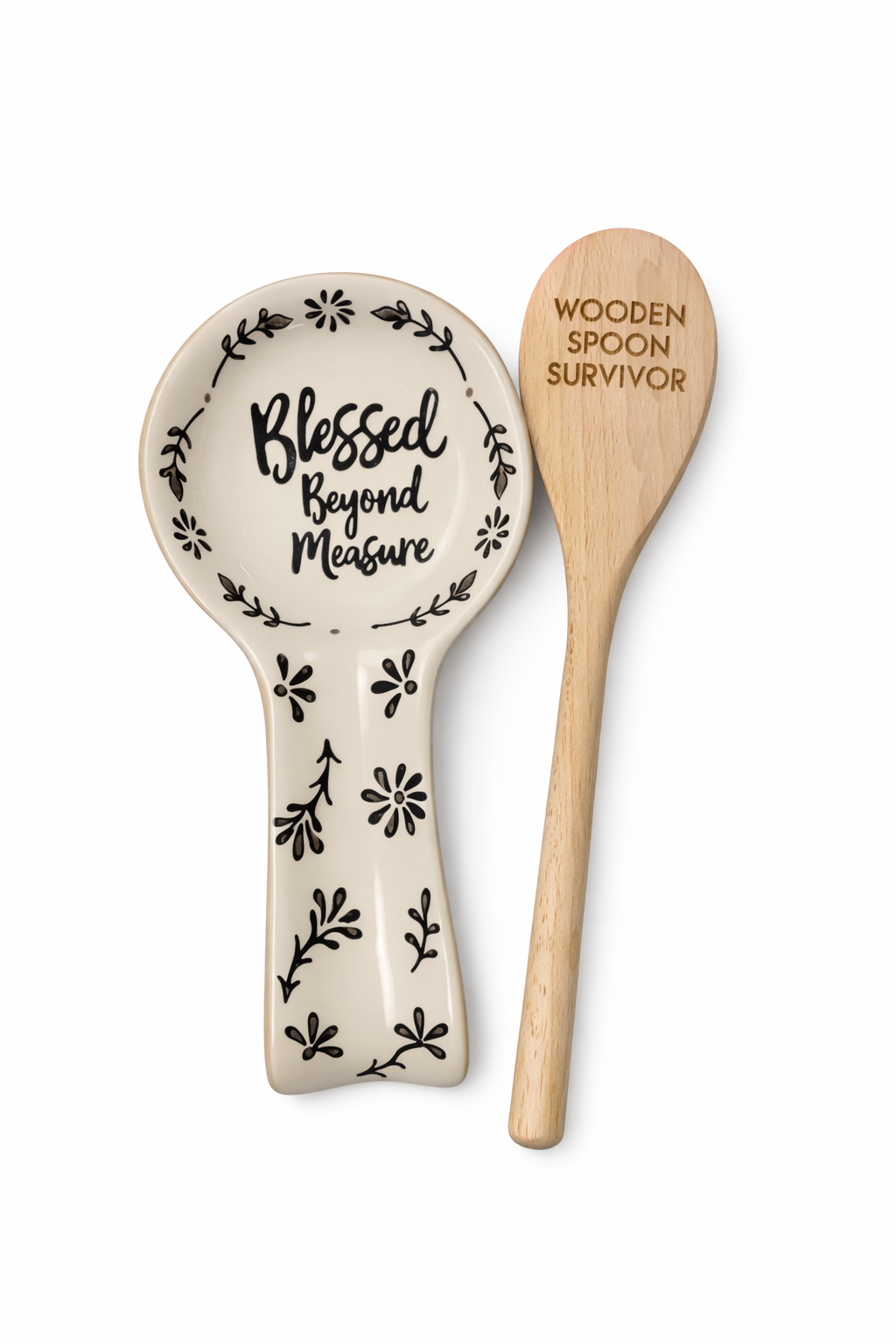 Blessed Beyond Measure Spoon Rest & Wooden Spoon Set