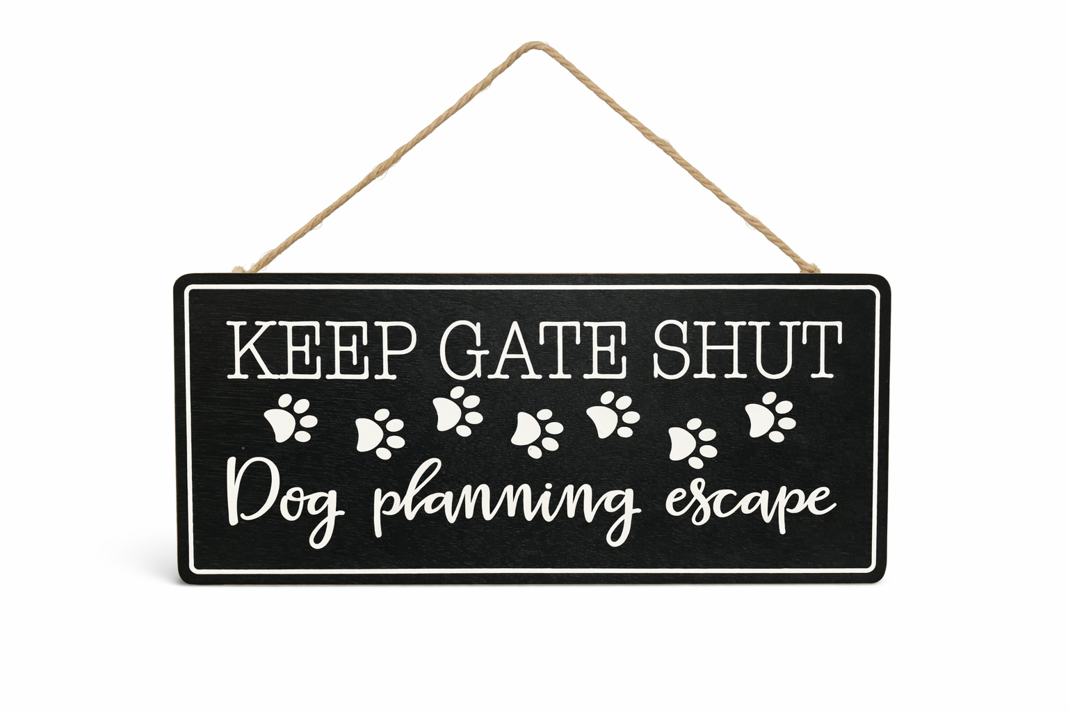 Keep Gate Shut — Dog Planning Escape Sign